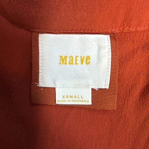 Anthropologie Maeve Womens Noronha Wrap Midi Dress XL Orange Cap Sleeve Belted - Picture 3 of 11